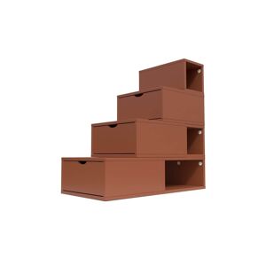 ABC MEUBLES Escalier Cube de rangement hauteur 100 cm - - Chocolat