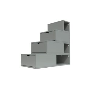 ABC MEUBLES Escalier Cube de rangement hauteur 100 cm Gris