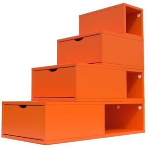 ABC MEUBLES Escalier Cube de rangement hauteur 100 cm Orange