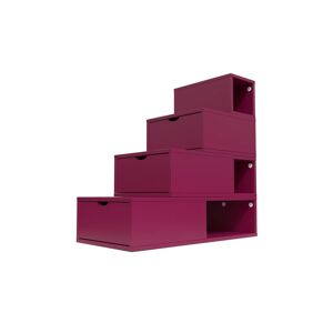 ABC MEUBLES Escalier Cube de rangement hauteur 100 cm - - Prune