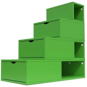 ABC MEUBLES Escalier Cube de rangement hauteur 100 cm - - Vert - / - Vert