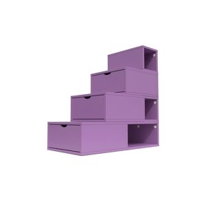 ABC MEUBLES Escalier Cube de rangement hauteur 100 cm - - Lilas - / - Lilas