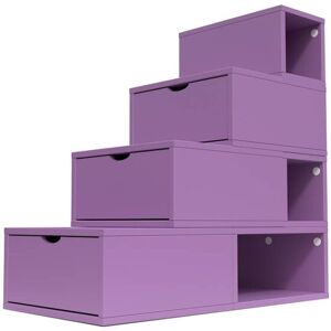 ABC MEUBLES Escalier Cube de rangement hauteur 100 cm Lilas