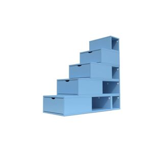 ABC MEUBLES Escalier Cube de rangement hauteur 125 cm - - Bleu Pastel