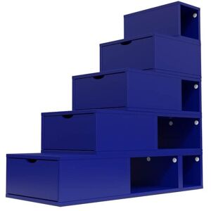 ABC MEUBLES Escalier Cube de rangement hauteur 125 cm Bleu fonce