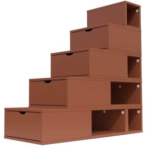 ABC MEUBLES Escalier Cube de rangement hauteur 125 cm Chocolat