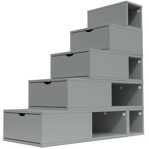 ABC MEUBLES Escalier Cube de rangement hauteur 125 cm Gris