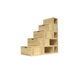 ABC MEUBLES Escalier Cube de rangement hauteur 125 cm Miel