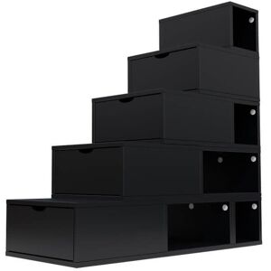 ABC MEUBLES Escalier Cube de rangement hauteur 125 cm Noir