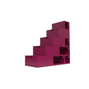 ABC MEUBLES Escalier Cube de rangement hauteur 125 cm - - Prune - / - Prune