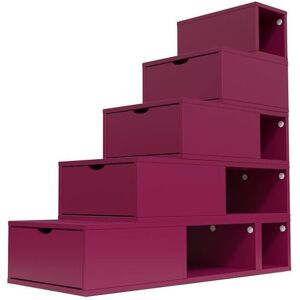 ABC MEUBLES Escalier Cube de rangement hauteur 125 cm Prune