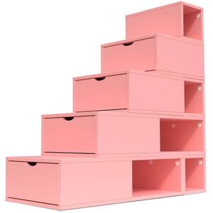 ABC MEUBLES Escalier Cube de rangement hauteur 125 cm - - Rose Pastel