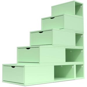 ABC MEUBLES Escalier Cube de rangement hauteur 125 cm Vert Pastel