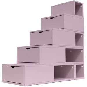 ABC MEUBLES Escalier Cube de rangement hauteur 125 cm Violet Pastel