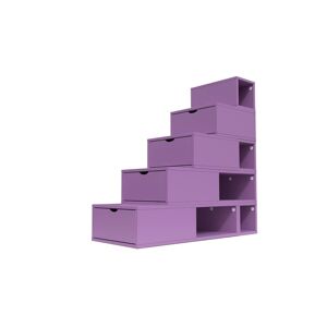 ABC MEUBLES Escalier Cube de rangement hauteur 125 cm Lilas