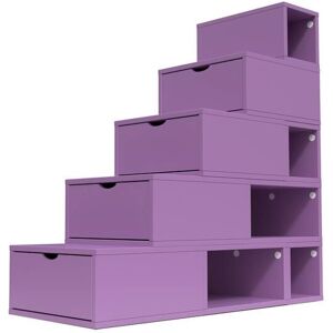 ABC MEUBLES Escalier Cube de rangement hauteur 125 cm - - Lilas