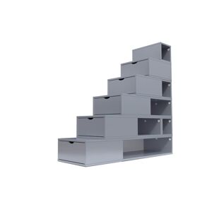 ABC MEUBLES Escalier Cube de rangement hauteur 150cm - - Gris Aluminium