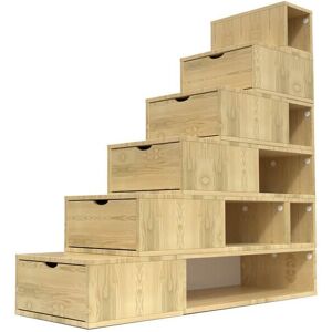 ABC MEUBLES Escalier Cube de rangement hauteur 150cm - - Miel - / - Miel - Publicité