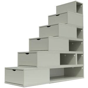 ABC MEUBLES Escalier Cube de rangement hauteur 150cm - - Moka - / - Moka