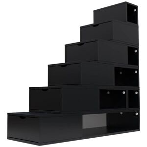 ABC MEUBLES Escalier Cube de rangement hauteur 150cm - - Noir