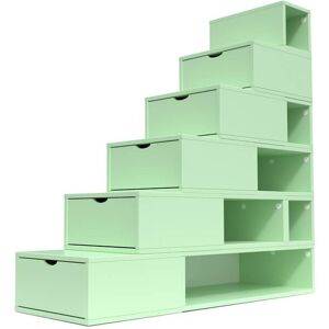 ABC MEUBLES Escalier Cube de rangement hauteur 150cm - - Vert Pastel