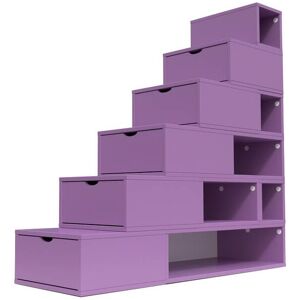 ABC MEUBLES Escalier Cube de rangement hauteur 150cm Lilas