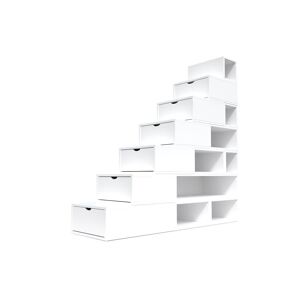 ABC MEUBLES Escalier Cube de rangement hauteur 175 cm - - Blanc