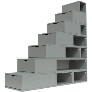 ABC MEUBLES Escalier Cube de rangement hauteur 175 cm - - Gris