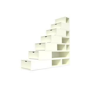 ABC MEUBLES Escalier Cube de rangement hauteur 175 cm - - Ivoire