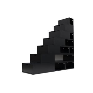 ABC MEUBLES Escalier Cube de rangement hauteur 175 cm - - Noir - / - Noir