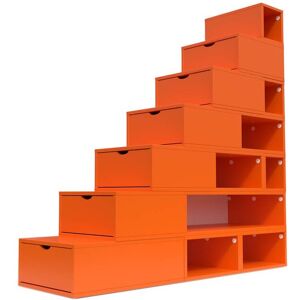 ABC MEUBLES Escalier Cube de rangement hauteur 175 cm - - Orange - / - Orange