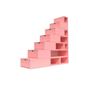 ABC MEUBLES Escalier Cube de rangement hauteur 175 cm - - Rose Pastel - / - Rose Pastel