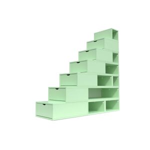 ABC MEUBLES Escalier Cube de rangement hauteur 175 cm - - Vert Pastel - / - Vert Pastel