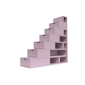 ABC MEUBLES Escalier Cube de rangement hauteur 175 cm - - Violet Pastel - / - Violet Pastel