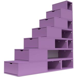 ABC MEUBLES Escalier Cube de rangement hauteur 175 cm - - Lilas - / - Lilas