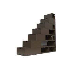 ABC MEUBLES Escalier Cube de rangement hauteur 175 cm - - Wengé - / - Wengé