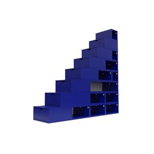 ABC MEUBLES Escalier Cube de rangement hauteur 200 cm - - Bleu foncé - / - Bleu foncé