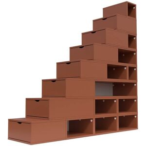 ABC MEUBLES Escalier Cube de rangement hauteur 200 cm - - Chocolat