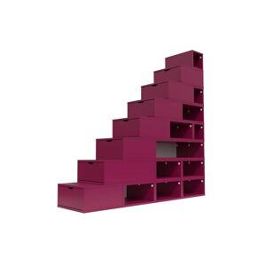 ABC MEUBLES Escalier Cube de rangement hauteur 200 cm - - Prune - / - Prune