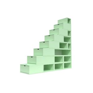 ABC MEUBLES Escalier Cube de rangement hauteur 200 cm - - Vert Pastel - / - Vert Pastel