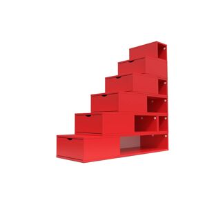 ABC MEUBLES Escalier Cube de rangement hauteur 150cm - - Rouge - / - Rouge