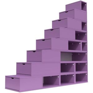 ABC MEUBLES Escalier Cube de rangement hauteur 200 cm - - Lilas - / - Lilas