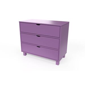 ABC MEUBLES Commode bois 3 tiroirs Cube Lilas