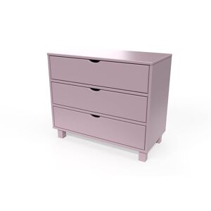 ABC MEUBLES Commode bois 3 tiroirs Cube - - Violet Pastel - / - Violet Pastel