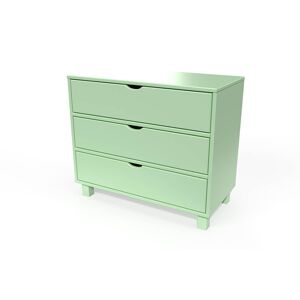 ABC MEUBLES Commode bois 3 tiroirs Cube - - Vert Pastel - / - Vert Pastel