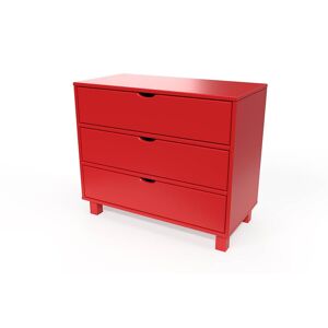 ABC MEUBLES Commode bois 3 tiroirs Cube - - Rouge - / - Rouge - Publicité