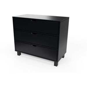 ABC MEUBLES Commode bois 3 tiroirs Cube - - Noir - / - Noir