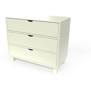 ABC MEUBLES Commode bois 3 tiroirs Cube - - Ivoire - / - Ivoire