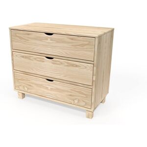 ABC MEUBLES Commode bois 3 tiroirs Cube - - Brut - / - Brut - Publicité