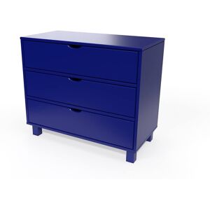 ABC MEUBLES Commode bois 3 tiroirs Cube - - Bleu foncé - / - Bleu foncé